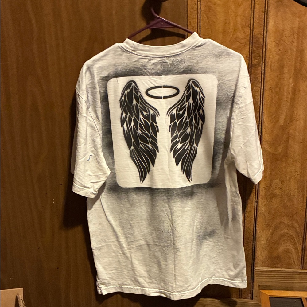Black and White Angel Wings Graphic Tee